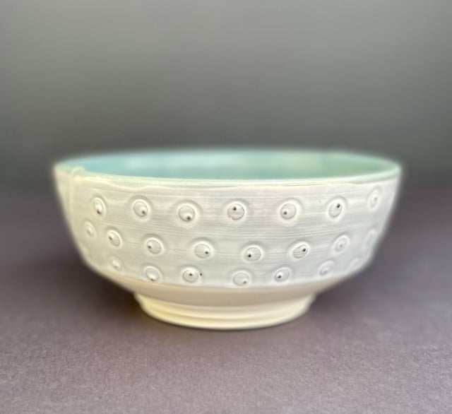 medium bowl with dots