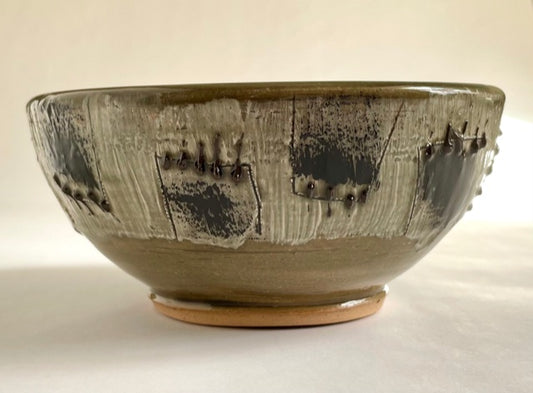 small bowl with slip decoration