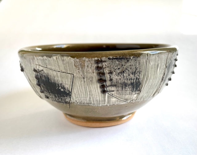 small bowl with slip decoration