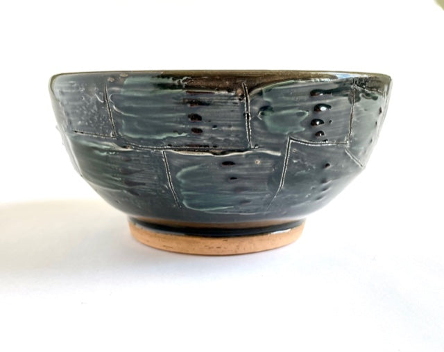 small bowl with slip decoration