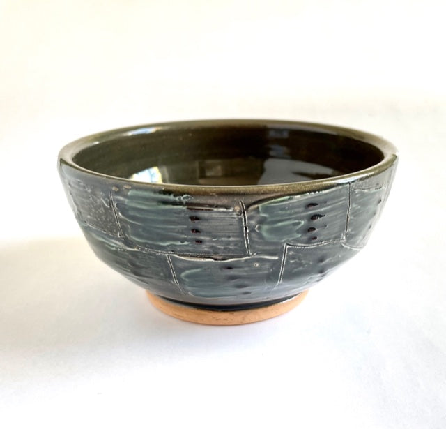 small bowl with slip decoration