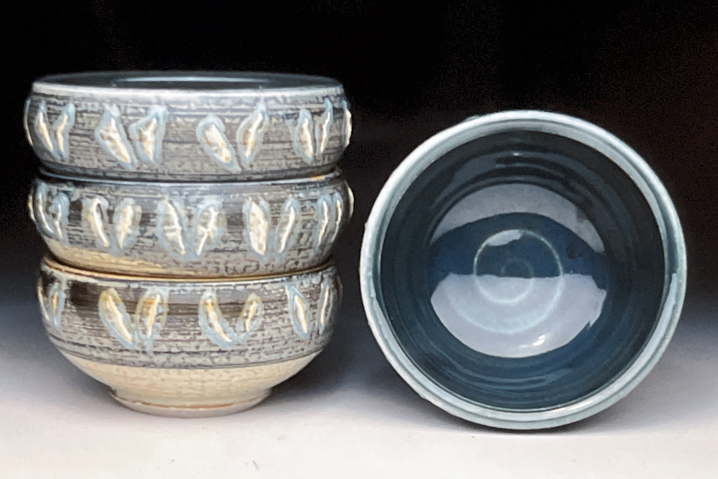 set of bowls with slip